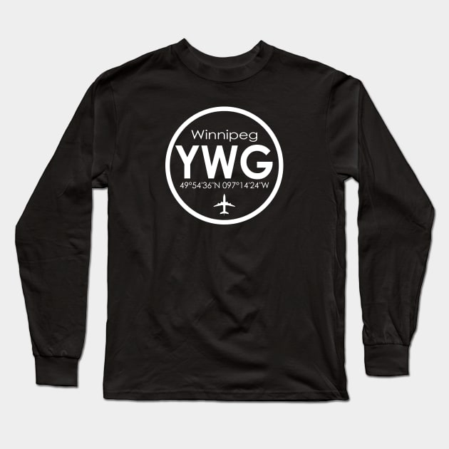 YWG, Winnipeg James Armstrong Richardson International Airport Long Sleeve T-Shirt by Fly Buy Wear